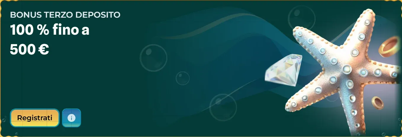 Bonus terzo deposito 100 fino a 500 eur